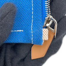 Load image into Gallery viewer, HERMES Chaine d'Ancre Yachting Flat Pouch Beige/Blue Cotton100%