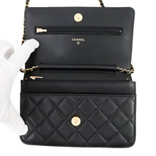 将图像加载到图库查看器中,CHANEL Monaco Series Chain Wallet BlackAP3076 Lambskin