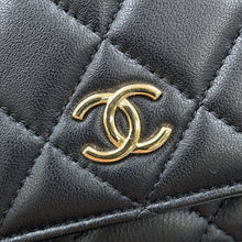 将图像加载到图库查看器中,CHANEL Monaco Series Chain Wallet BlackAP3076 Lambskin