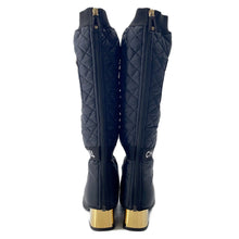将图像加载到图库查看器中,CHANEL CC Logo long boots BlackG38428 Patent Leather Nylon Size 39C