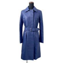 将图像加载到图库查看器中,HERMES TrenchCoat Size 34 Blue Deer Leather100%
