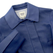 将图像加载到图库查看器中,HERMES TrenchCoat Size 34 Blue Deer Leather100%