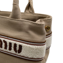 将图像加载到图库查看器中,MIUMIU Canvas2wayHandbag Beige5BA253 Cotton