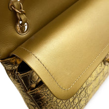 将图像加载到图库查看器中,CHANEL Double Flap ChainShoulder Bag GoldA01112 Embossed Leather Size 25