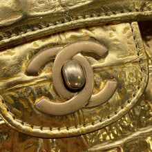 将图像加载到图库查看器中,CHANEL Double Flap ChainShoulder Bag GoldA01112 Embossed Leather Size 25