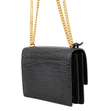 Load image into Gallery viewer, SAINT LAURENT PARIS Sunset ChainShoulder Bag Black442906 Croco embossed leather
