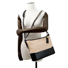 Load image into Gallery viewer, CHANEL Gabriel de CHANEL Hobo ChainShoulder Bag Beige/BlackA93824 Calf Leather