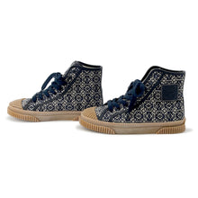 Load image into Gallery viewer, LOEWE Anagram High-Top Sneakers Beige/Navy Canvas Size 36