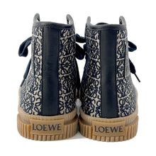 Load image into Gallery viewer, LOEWE Anagram High-Top Sneakers Beige/Navy Canvas Size 36