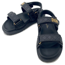 将图像加载到图库查看器中,Dior Dior Act Sandals Black Leather Size 35H