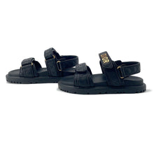 将图像加载到图库查看器中,Dior Dior Act Sandals Black Leather Size 35H