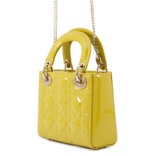 Load image into Gallery viewer, Dior Lady Dior 2Way Handbag LimeGreenM0505OWCB Patent Leather Size Mini