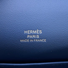 将图像加载到图库查看器中,HERMES PochetteKelly Blue Tie Swift Leather