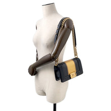 将图像加载到图库查看器中,CHANEL Boy Chanel ChainShoulder Black/GoldA67085 Leather Size Small