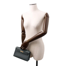 将图像加载到图库查看器中,HERMES PochetteKelly Vert Mangrove Swift Leather