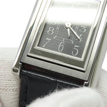 将图像加载到图库查看器中,CARTIER Tank bath currant SM W22mm Stainless Steel Leather Gray DialW1016830