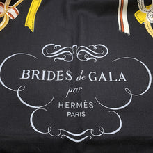 将图像加载到图库查看器中,HERMES Carre Jehan《Brides de Gala Applique Pique》 Size 140 Rouge/Black/Blue Ciel Cashmere70% Silk30%