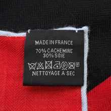 将图像加载到图库查看器中,HERMES Carre Jehan《Brides de Gala Applique Pique》 Size 140 Rouge/Black/Blue Ciel Cashmere70% Silk30%