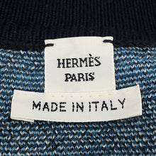 将图像加载到图库查看器中,HERMES MORS A JOUETS Horse Bit Knit Cardigan Size 36 Blue/Black Wool 100%