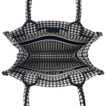 Load image into Gallery viewer, Dior Book Tote Houndstooth Pattern White/Black Canvas Size Small