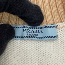 Load image into Gallery viewer, PRADA Cropped Cotton Cardigan Size 36 Beige/WhiteP25I04 Cotton100%
