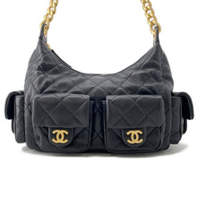 Load image into Gallery viewer, CHANEL Maxi Hobo Bag BlackAS5302 Shiny Lambskin