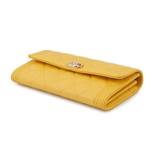 将图像加载到图库查看器中,CHANEL Boy Chanel Long Wallet YellowA80286 Lambskin