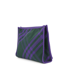 Load image into Gallery viewer, BURBERRY Check Pattern Clutch Bag Purple/Green8074939 Canvas