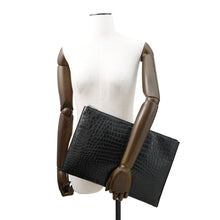 Load image into Gallery viewer, SAINT LAURENT PARIS Clutch Bag Black378261 Croco embossed leather