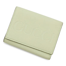 将图像加载到图库查看器中,GUCCI embossed logo compact wallet Green731694 Leather