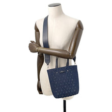Load image into Gallery viewer, JIMMY CHOO Lenny North South 2-Way Bag Navy Denim Leather Size S-M