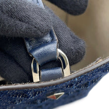 将图像加载到图库查看器中,JIMMY CHOO Lenny North South 2-Way Bag Navy Denim Leather Size S-M