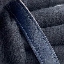 Load image into Gallery viewer, JIMMY CHOO Lenny North South 2-Way Bag Navy Denim Leather Size S-M
