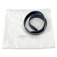 Load image into Gallery viewer, JIMMY CHOO Lenny North South 2-Way Bag Navy Denim Leather Size S-M