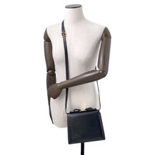 Load image into Gallery viewer, Ferragamo Vala Ribbon Shoulder Black Leather