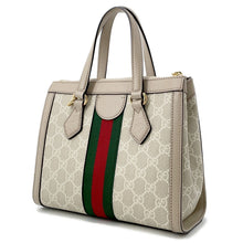 将图像加载到图库查看器中,GUCCI Ophidia GG Tote Bag Beige/White547551 GG Supreme Leather Size Small