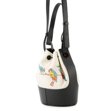 将图像加载到图库查看器中,LOEWE Paula Ibiza Balloon Shoulder White/Black Canvas Leather Size Small