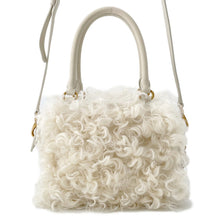 Load image into Gallery viewer, MIUMIU Zipped Top Handle Bag White5BB092 Sheepskin sheepfur