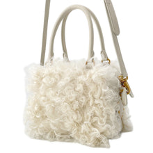 Load image into Gallery viewer, MIUMIU Zipped Top Handle Bag White5BB092 Sheepskin sheepfur