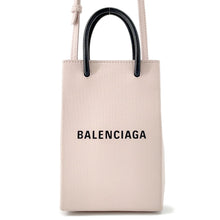 将图像加载到图库查看器中,BALENCIAGA shopping phone holder bag Light Pink593826 Leather