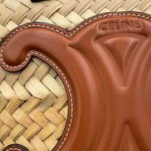 将图像加载到图库查看器中,CELINE Teen Triomphe Classic Panier Basket Bag Tan/Natural194002CGG.25FO Raffia Leather
