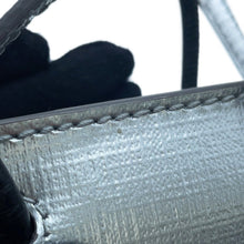 将图像加载到图库查看器中,BALENCIAGA shopping phone holder bag Silver/Black593826 Leather Size Mini