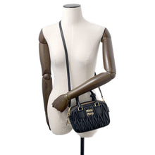 将图像加载到图库查看器中,MIUMIU Arcadi Matelasse 2-Way Bag Black5BB123 Nappa Leather