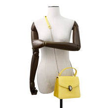 将图像加载到图库查看器中,BVLGARI Serpenti Forever ChainShoulder Yellow Galuchat Leather Leather