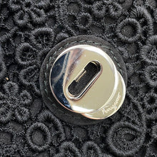 将图像加载到图库查看器中,Ferragamo Vara Ribbon Shoulder Bag Black21D064 Cotton