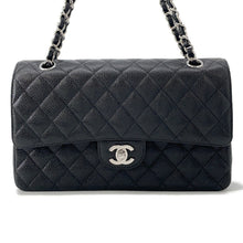 Load image into Gallery viewer, CHANEL Matelasse W Flap ChainShoulder Bag BlackA01112 Caviar Leather Size 25