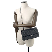 Load image into Gallery viewer, CHANEL Matelasse W Flap ChainShoulder Bag BlackA01112 Caviar Leather Size 25