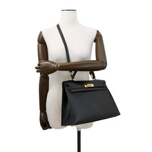 Load image into Gallery viewer, HERMES Kelly Sellier Black Box Calf Leather Size 32