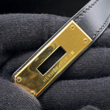 Load image into Gallery viewer, HERMES Kelly Sellier Black Box Calf Leather Size 32