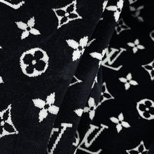 Load image into Gallery viewer, LOUIS VUITTON Monogram Velour Hoodie Size XL Black/WhiteRW231W Cotton100%